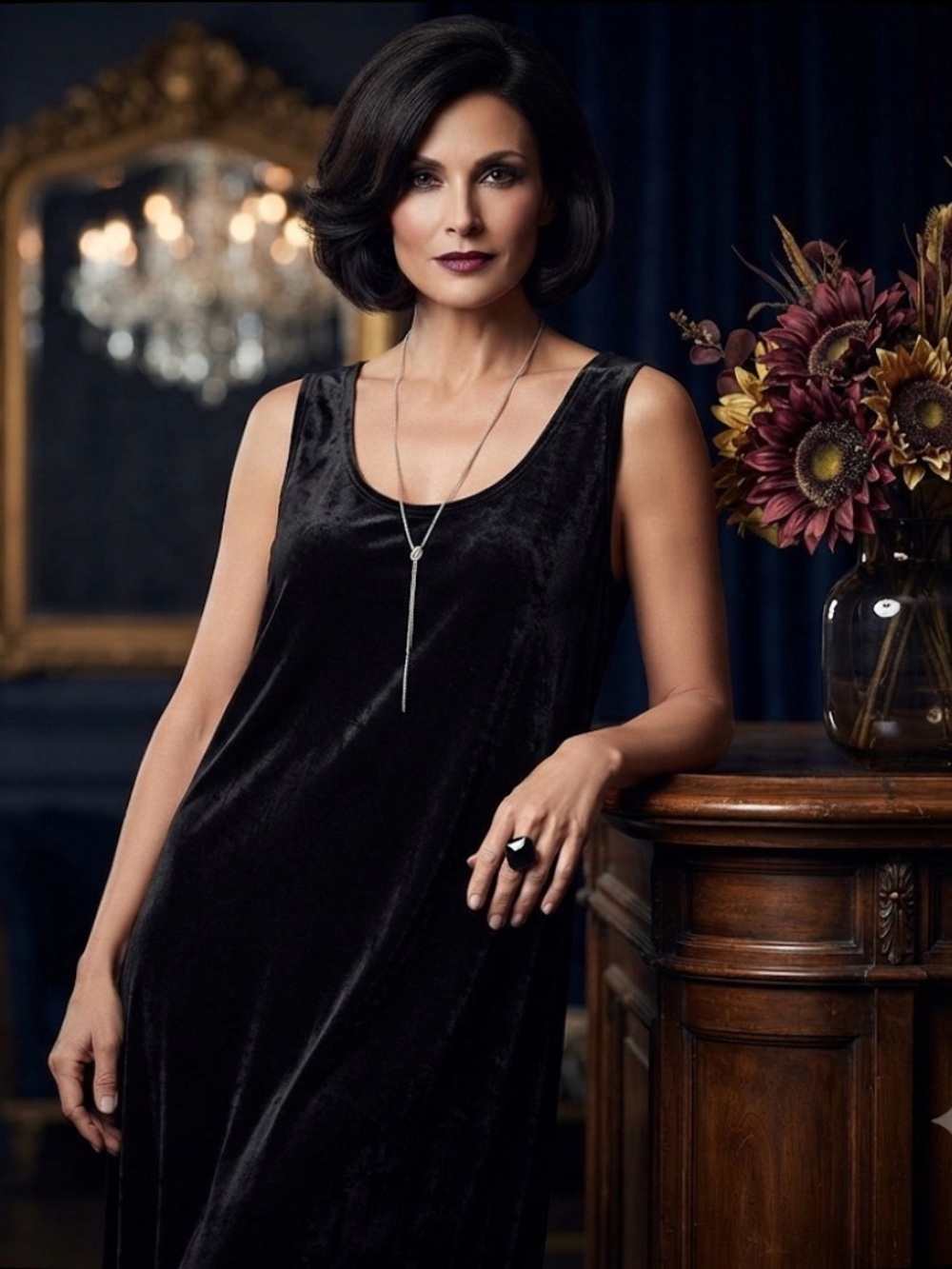 Black Elegant Black Sleeveless Maxi Dress
